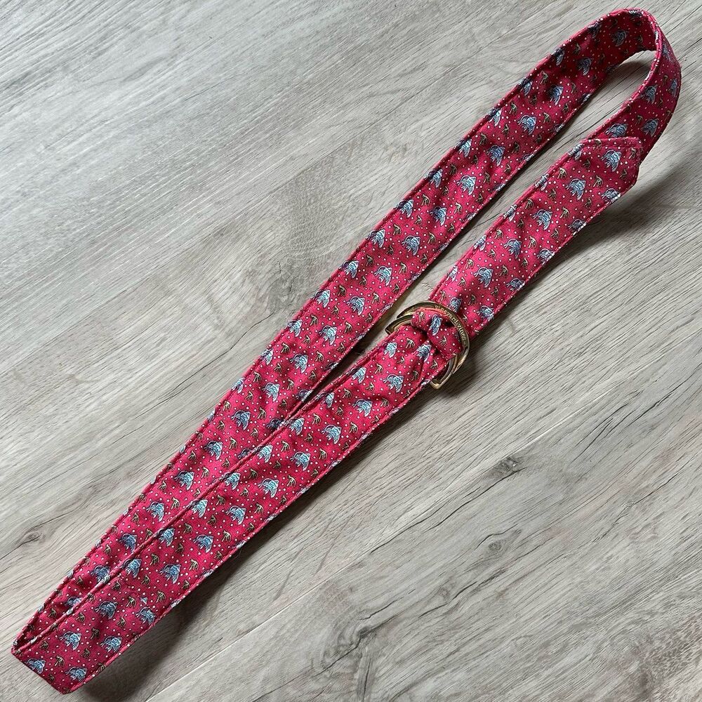 Vineyard Vines D-Ring Belt Angel Fish Print Size Medium